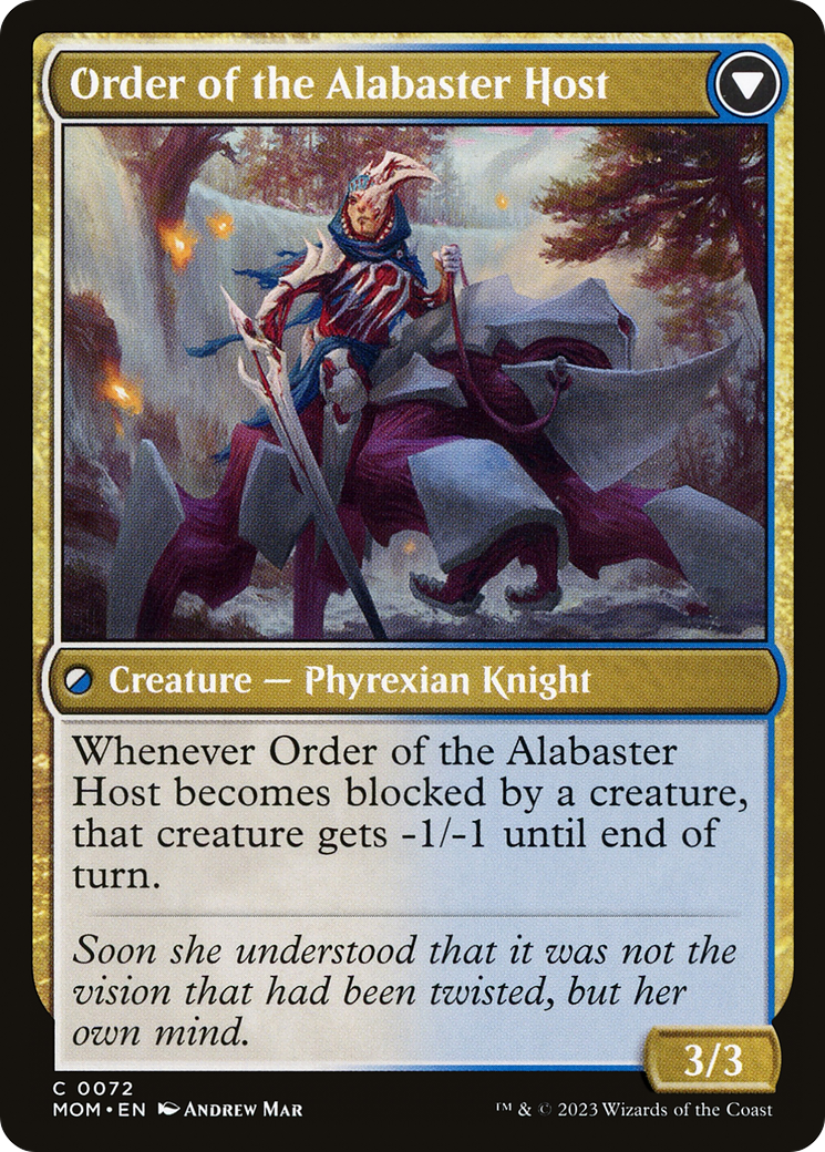 Back face of Order of the Mirror // Order of the Alabaster Host - Creature — Phyrexian Knight card