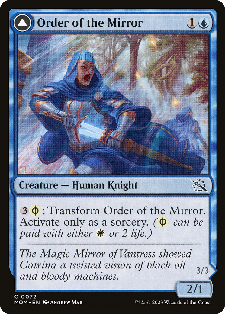 Order of the Mirror // Order of the Alabaster Host - Common Creature — Phyrexian Knight card from March of the Machine