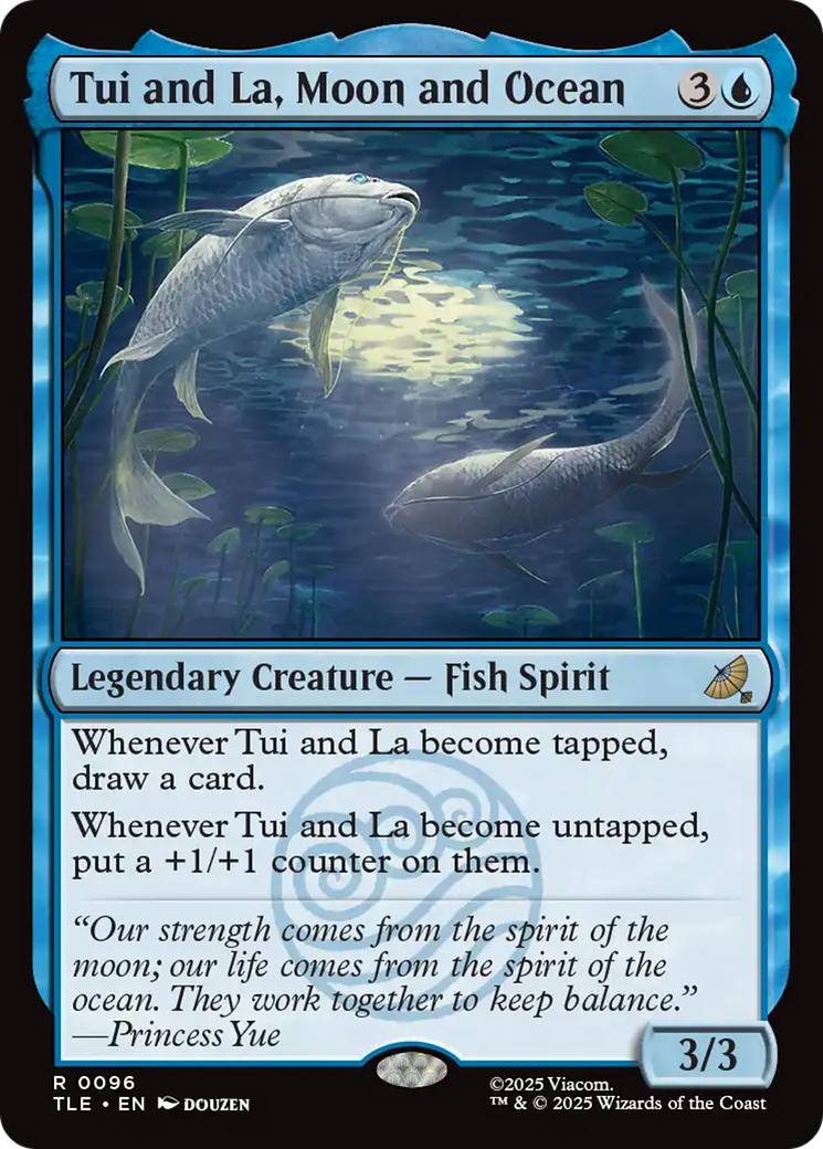 Tui and La, Moon and Ocean - Rare Legendary Creature — Fish Spirit card from Avatar: The Last Airbender Eternal
