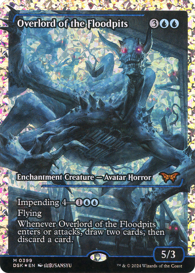 Overlord of the Floodpits - Mythic Enchantment Creature — Avatar Horror card from Duskmourn: House of Horror