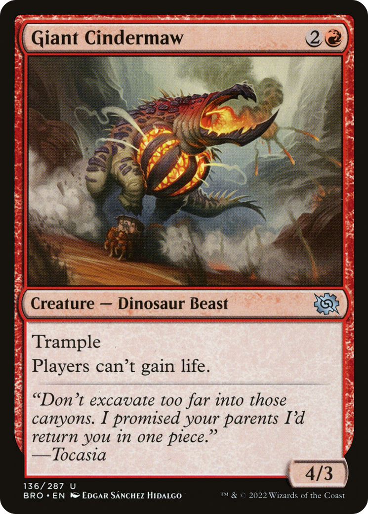 Giant Cindermaw - Uncommon Creature — Dinosaur Beast card from The Brothers' War