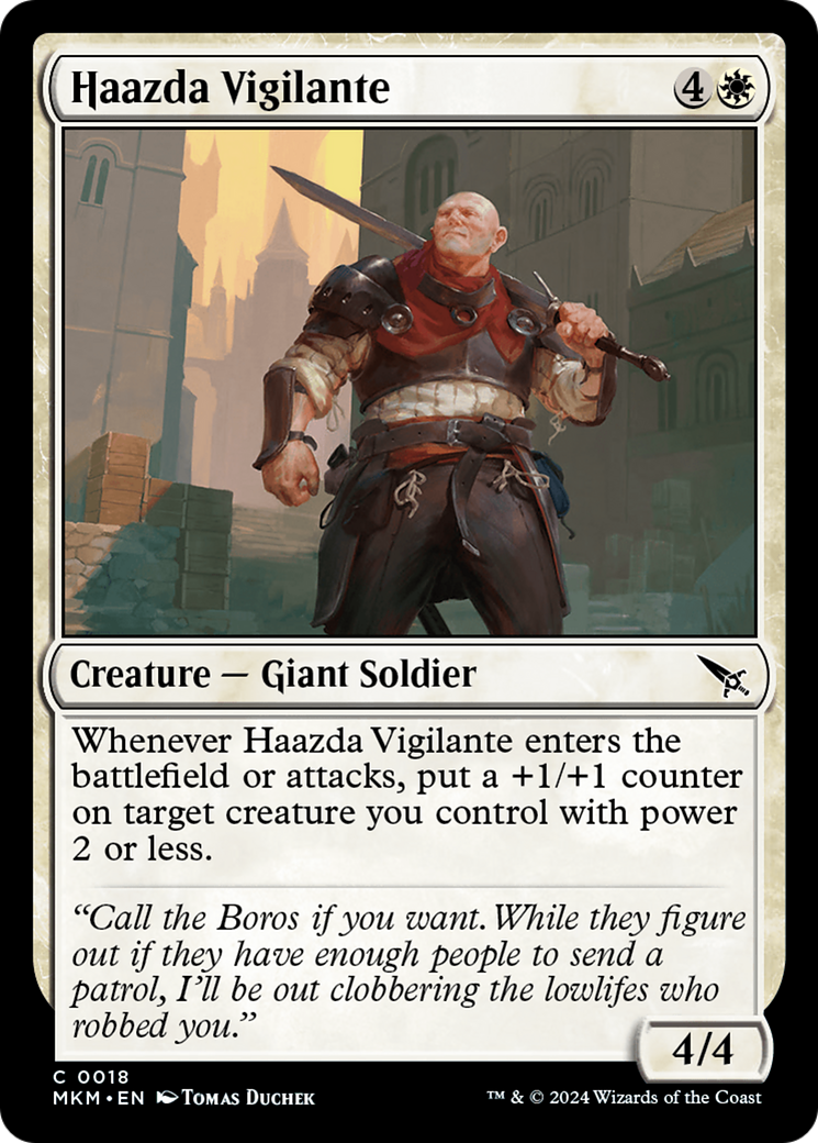 Haazda Vigilante - Common Creature — Giant Soldier card from Murders at Karlov Manor