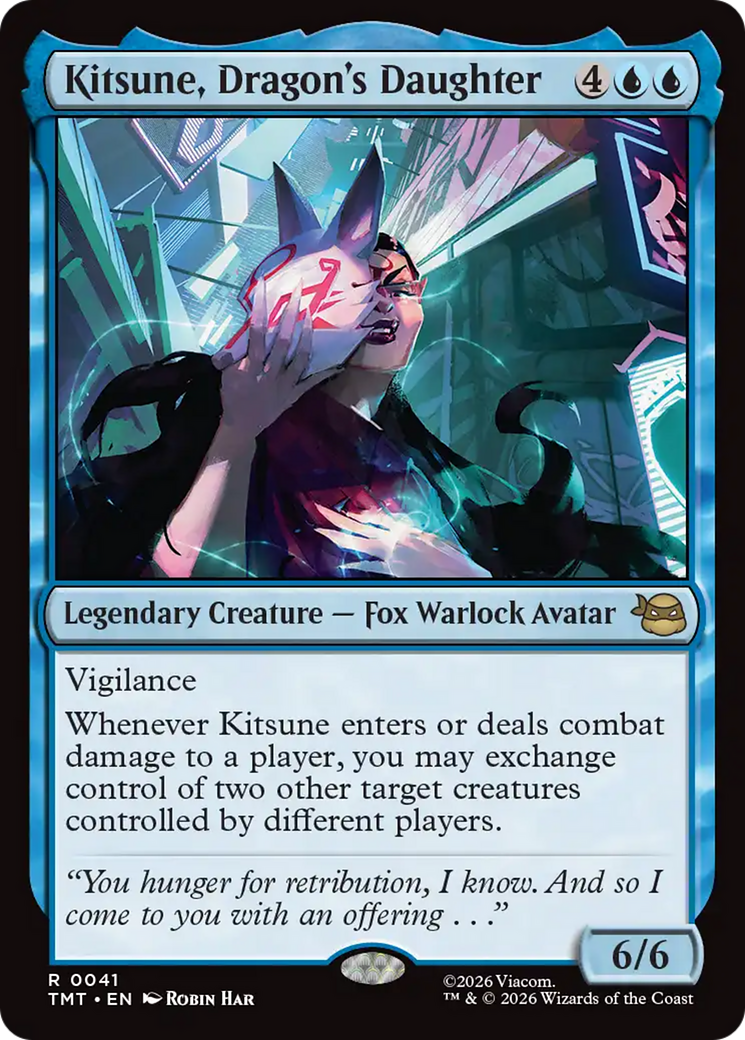 Kitsune, Dragon's Daughter - Rare Legendary Creature — Fox Warlock Avatar card from Teenage Mutant Ninja Turtles