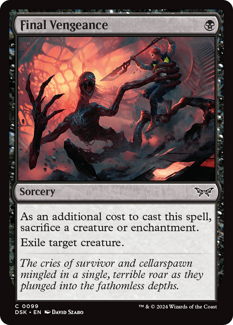 Final Vengeance - Common Sorcery card from Duskmourn: House of Horror