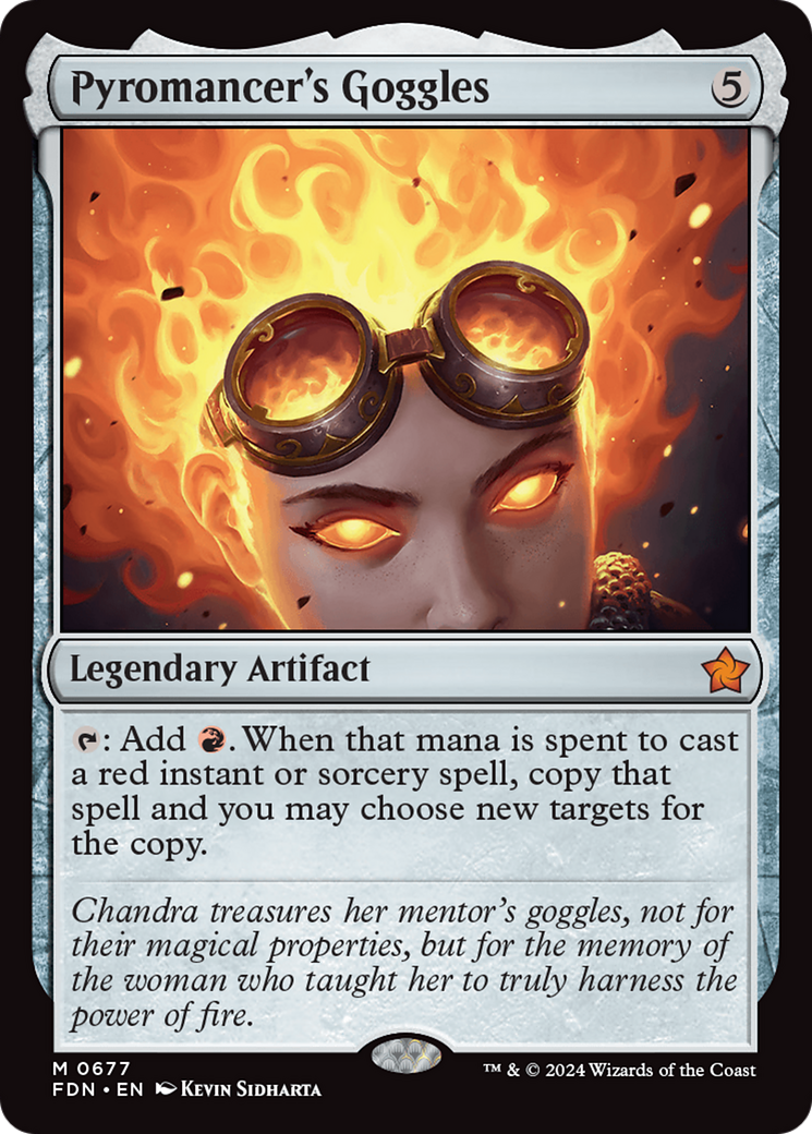 Pyromancer's Goggles - Mythic Legendary Artifact card from Foundations