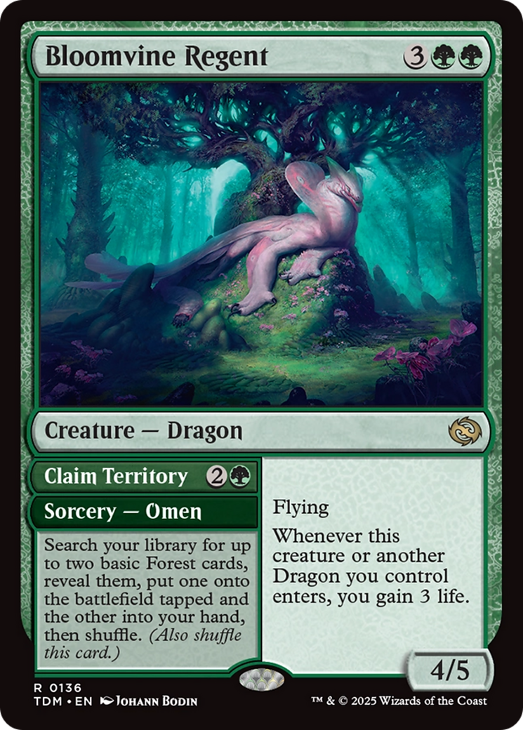 Bloomvine Regent // Claim Territory - Rare Sorcery — Omen card from Tarkir: Dragonstorm