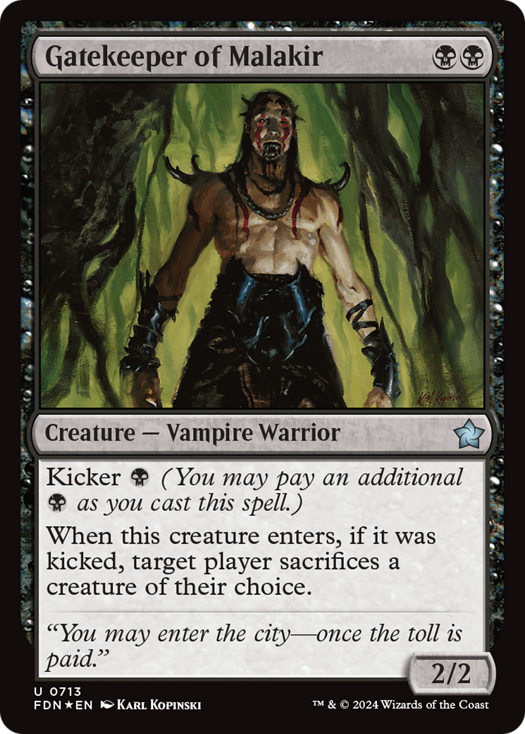 Gatekeeper of Malakir - Uncommon Creature — Vampire Warrior card from Foundations