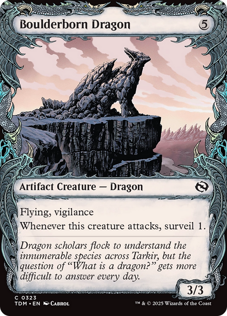 Boulderborn Dragon - Common Artifact Creature — Dragon card from Tarkir: Dragonstorm