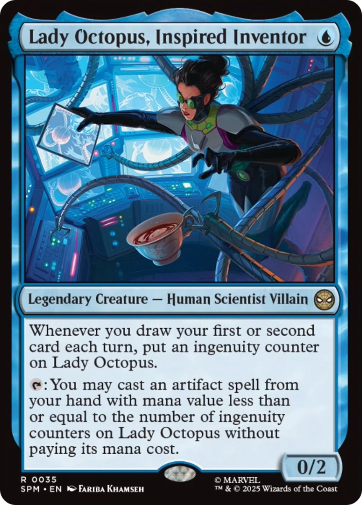 Lady Octopus, Inspired Inventor - Rare Legendary Creature — Human Scientist Villain card from Marvel's Spider-Man