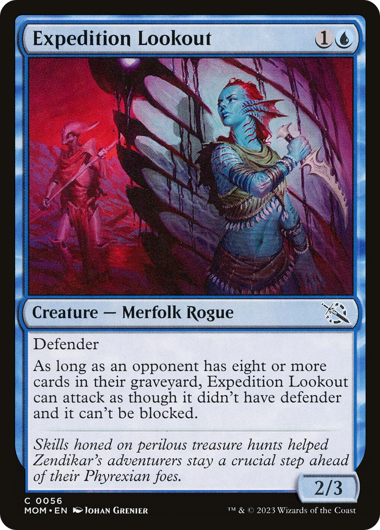 Expedition Lookout - Common Creature — Merfolk Rogue card from March of the Machine