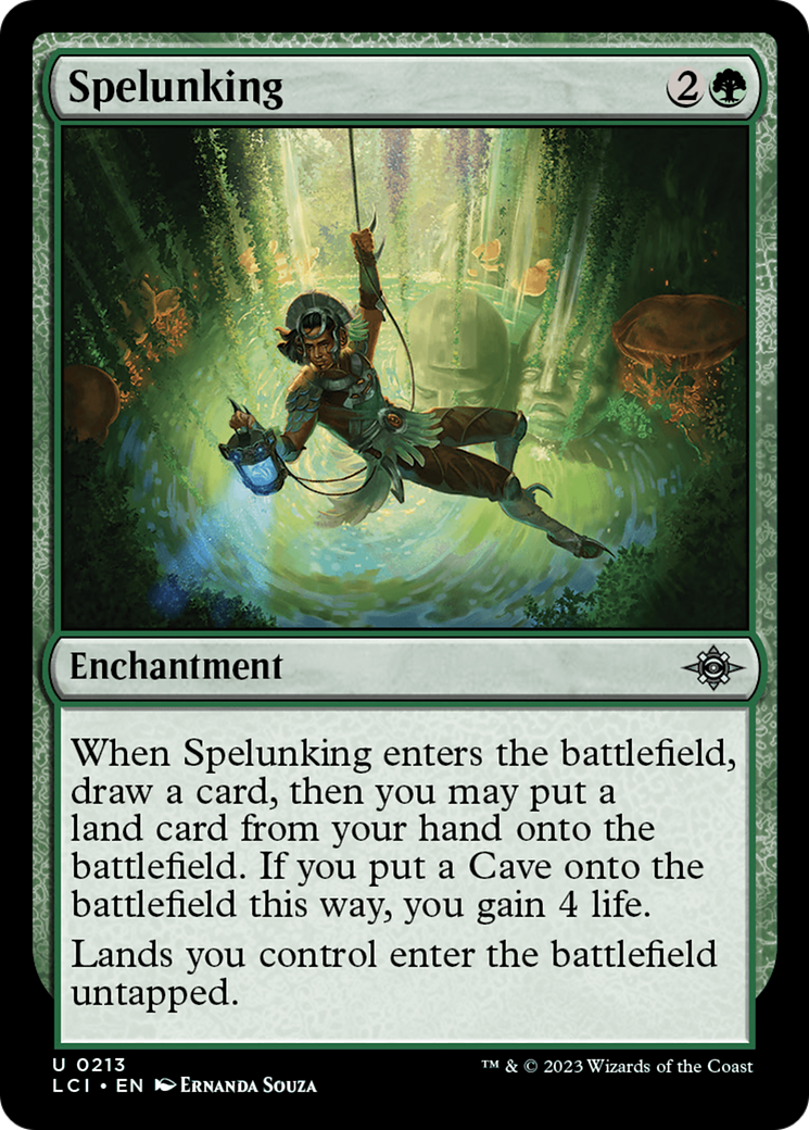 Spelunking - Uncommon Enchantment card from The Lost Caverns of Ixalan