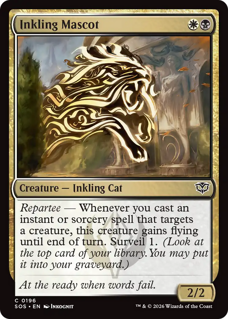 Inkling Mascot - Common Creature — Inkling Cat card from Secrets of Strixhaven
