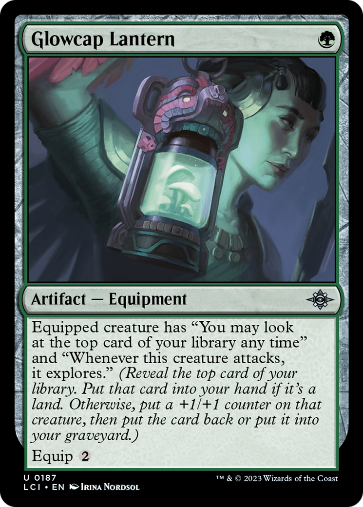 Glowcap Lantern - Uncommon Artifact — Equipment card from The Lost Caverns of Ixalan