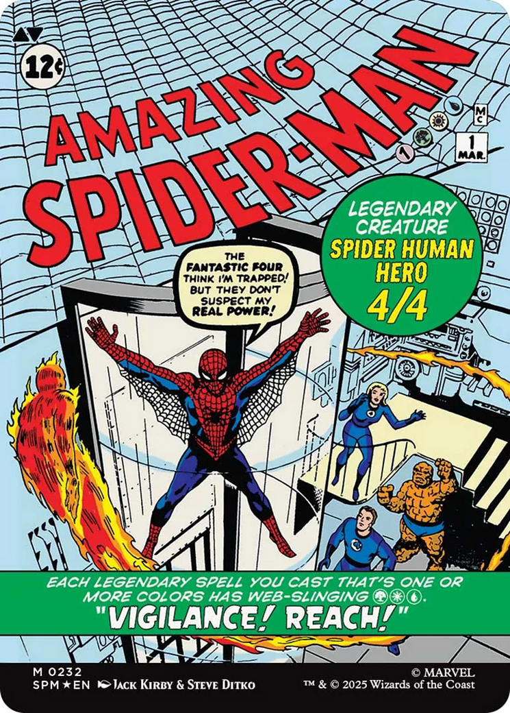 Back face of Peter Parker // Amazing Spider-Man - Legendary Creature — Spider Human Hero card