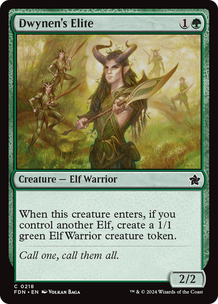 Dwynen's Elite - Common Creature — Elf Warrior card from Foundations