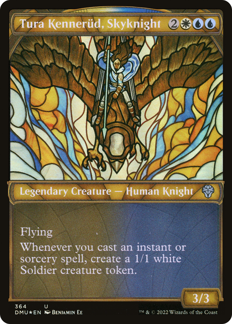 Tura Kennerüd, Skyknight - Uncommon Legendary Creature — Human Knight card from Dominaria United