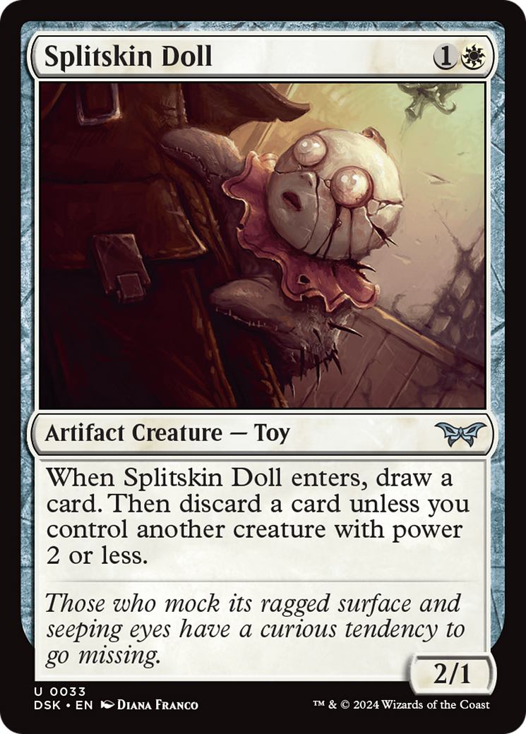 Splitskin Doll - Uncommon Artifact Creature — Toy card from Duskmourn: House of Horror