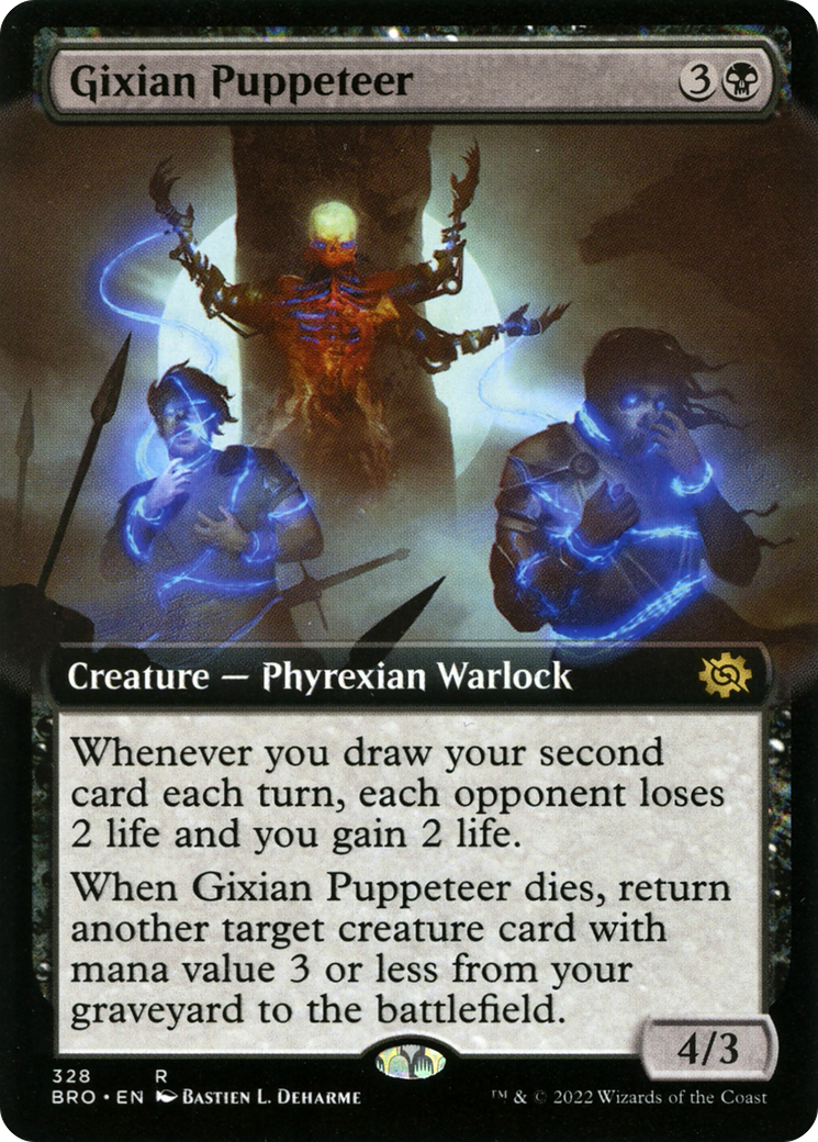 Gixian Puppeteer - Rare Creature — Phyrexian Warlock card from The Brothers' War