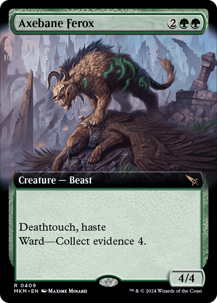 Axebane Ferox - Rare Creature — Beast card from Murders at Karlov Manor