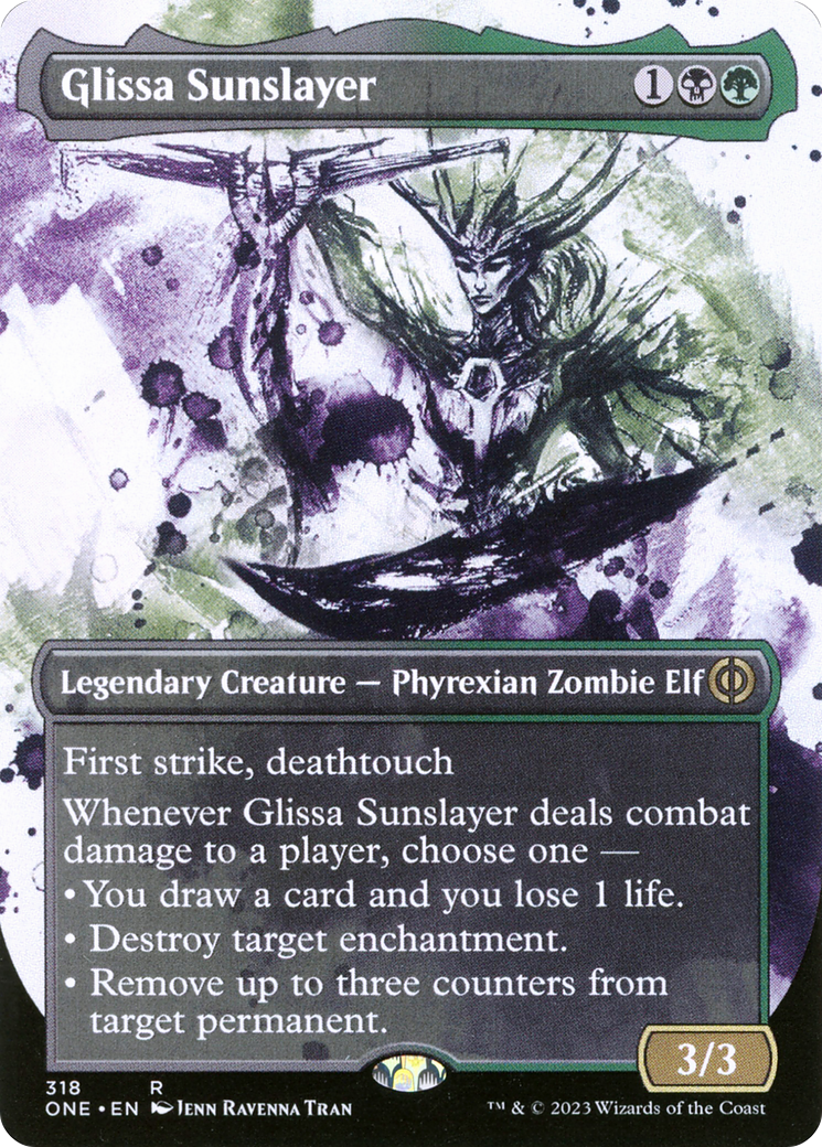 Glissa Sunslayer - Rare Legendary Creature — Phyrexian Zombie Elf card from Phyrexia: All Will Be One