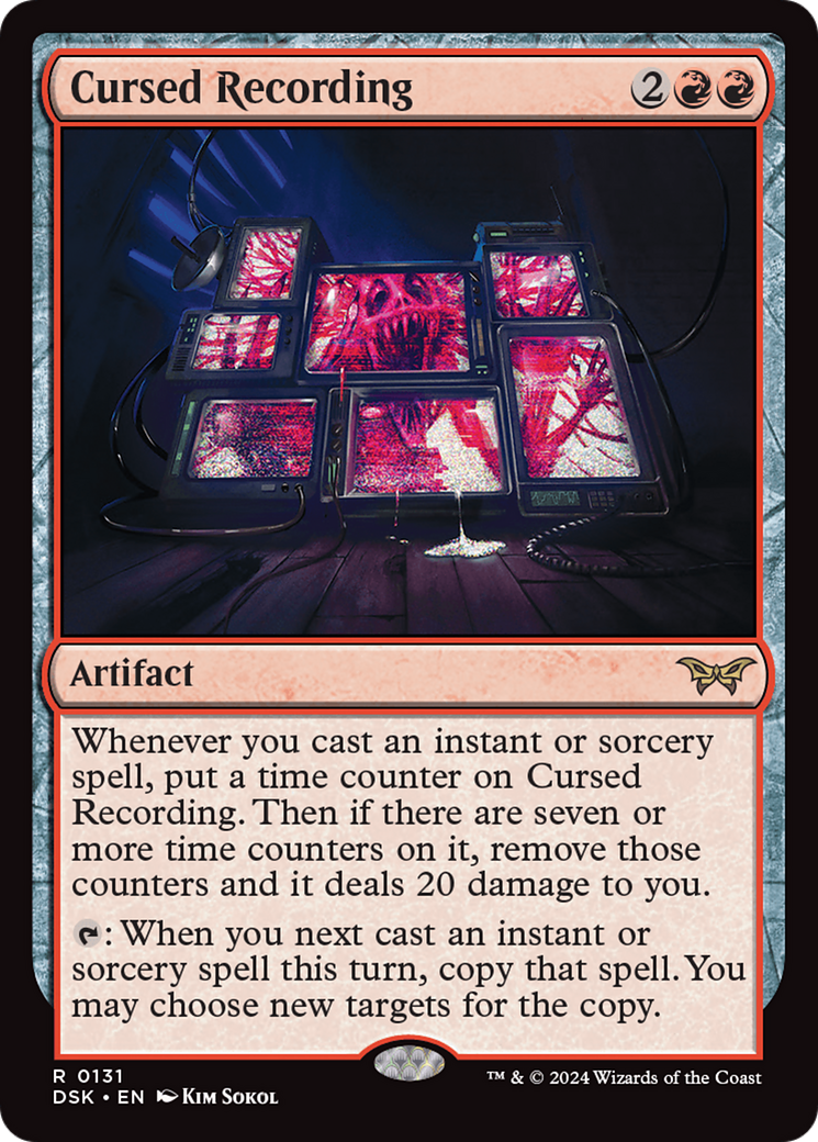 Cursed Recording - Rare Artifact card from Duskmourn: House of Horror