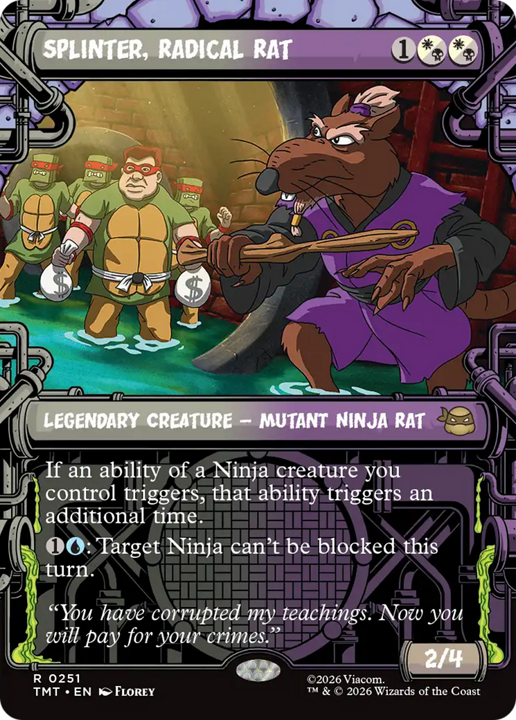 Splinter, Radical Rat - Rare Legendary Creature — Mutant Ninja Rat card from Teenage Mutant Ninja Turtles