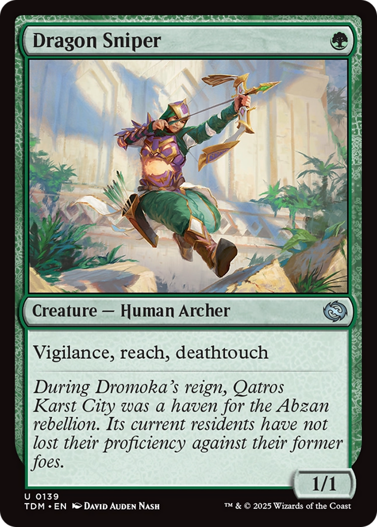 Dragon Sniper - Uncommon Creature — Human Archer card from Tarkir: Dragonstorm