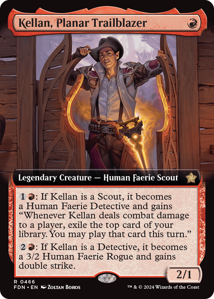 Kellan, Planar Trailblazer - Rare Legendary Creature — Human Faerie Scout card from Foundations