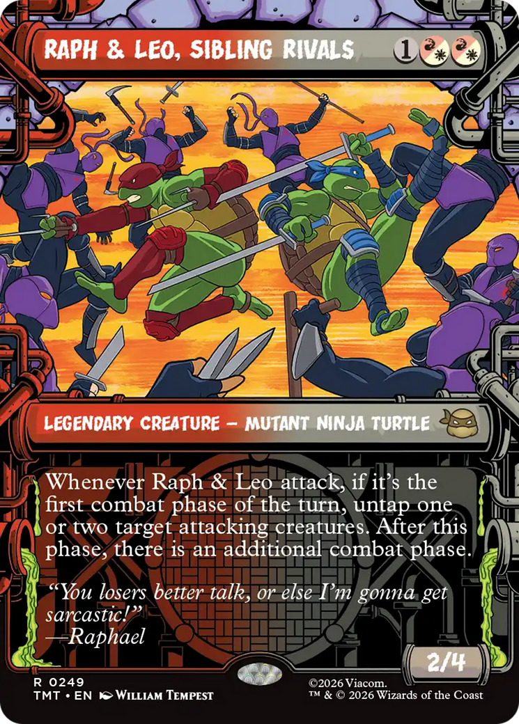 Raph & Leo, Sibling Rivals - Rare Legendary Creature — Mutant Ninja Turtle card from Teenage Mutant Ninja Turtles
