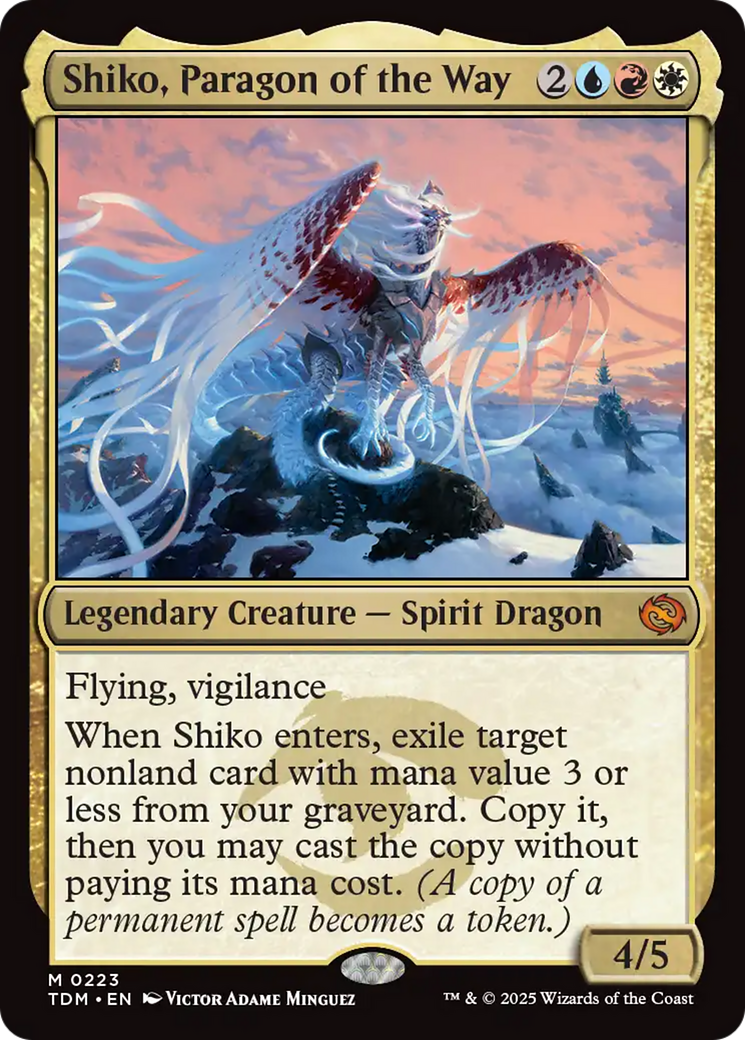 Shiko, Paragon of the Way - Mythic Legendary Creature — Spirit Dragon card from Tarkir: Dragonstorm