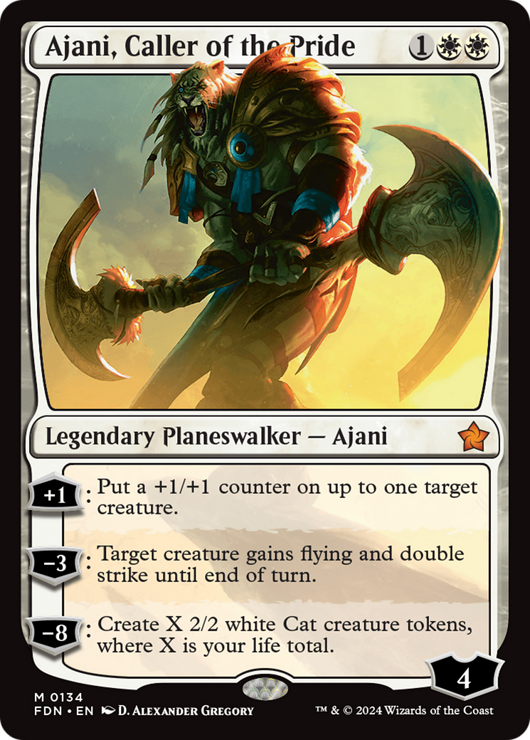 Ajani, Caller of the Pride - Mythic Legendary Planeswalker — Ajani card from Foundations