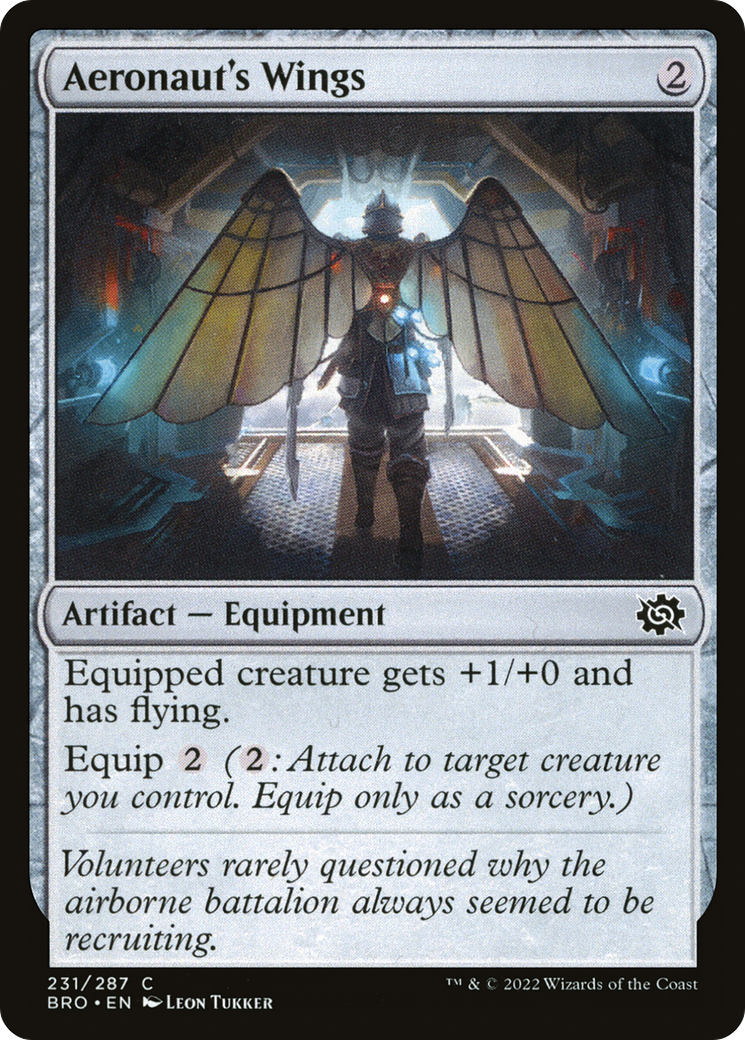 Aeronaut's Wings - Common Artifact — Equipment card from The Brothers' War