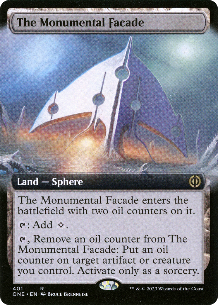 The Monumental Facade - Rare Land — Sphere card from Phyrexia: All Will Be One