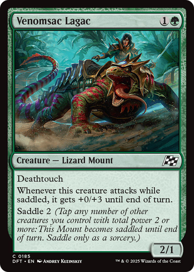 Venomsac Lagac - Common Creature — Lizard Mount card from Aetherdrift