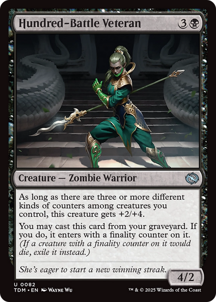 Hundred-Battle Veteran - Uncommon Creature — Zombie Warrior card from Tarkir: Dragonstorm