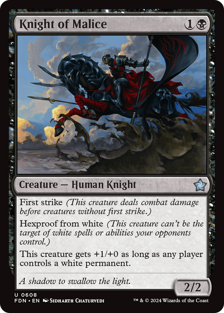 Knight of Malice - Uncommon Creature — Human Knight card from Foundations