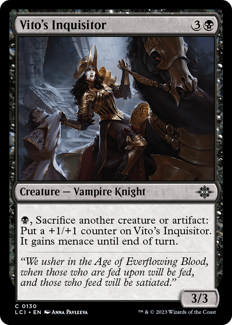 Vito's Inquisitor - Common Creature — Vampire Knight card from The Lost Caverns of Ixalan