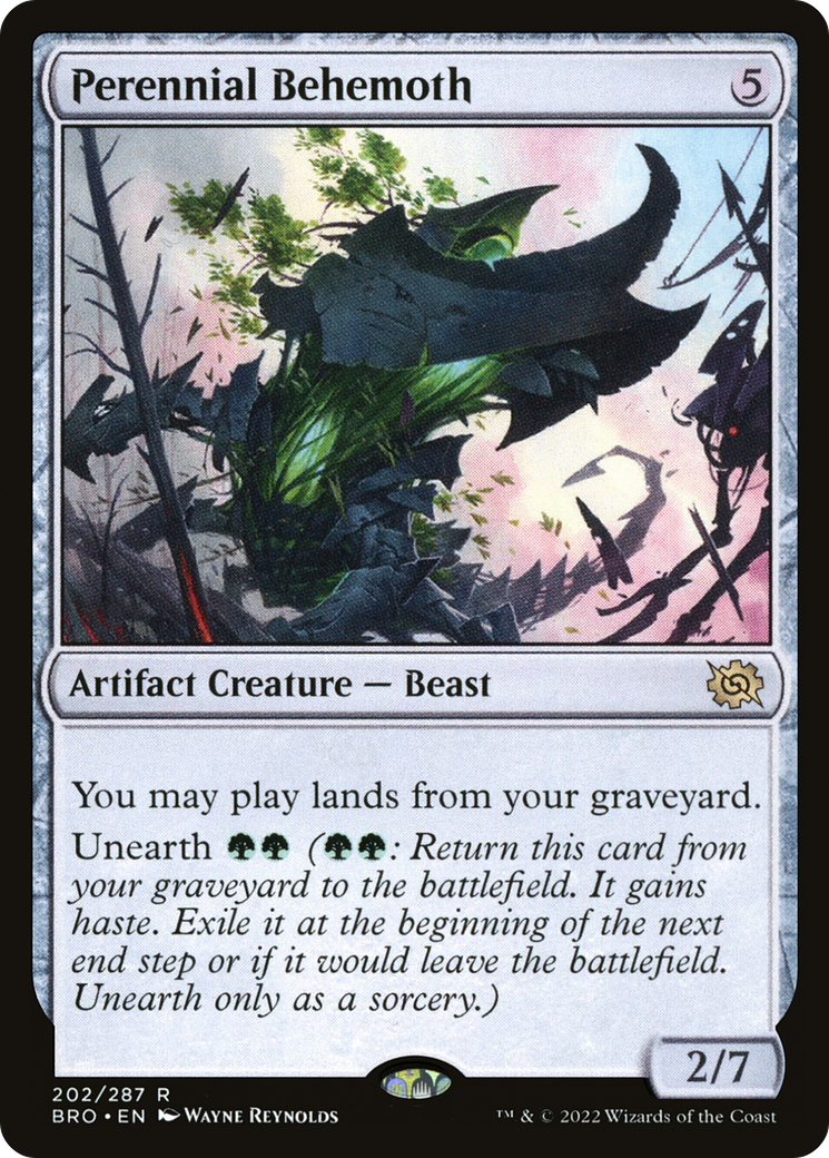 Perennial Behemoth - Rare Artifact Creature — Beast card from The Brothers' War