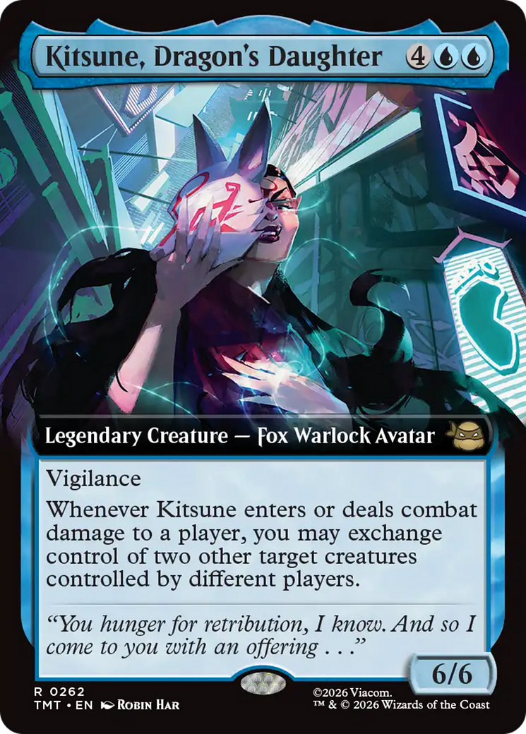 Kitsune, Dragon's Daughter - Rare Legendary Creature — Fox Warlock Avatar card from Teenage Mutant Ninja Turtles