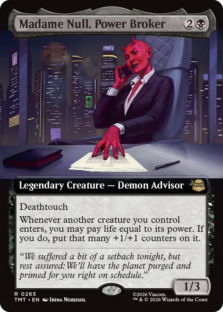 Madame Null, Power Broker - Rare Legendary Creature — Demon Advisor card from Teenage Mutant Ninja Turtles