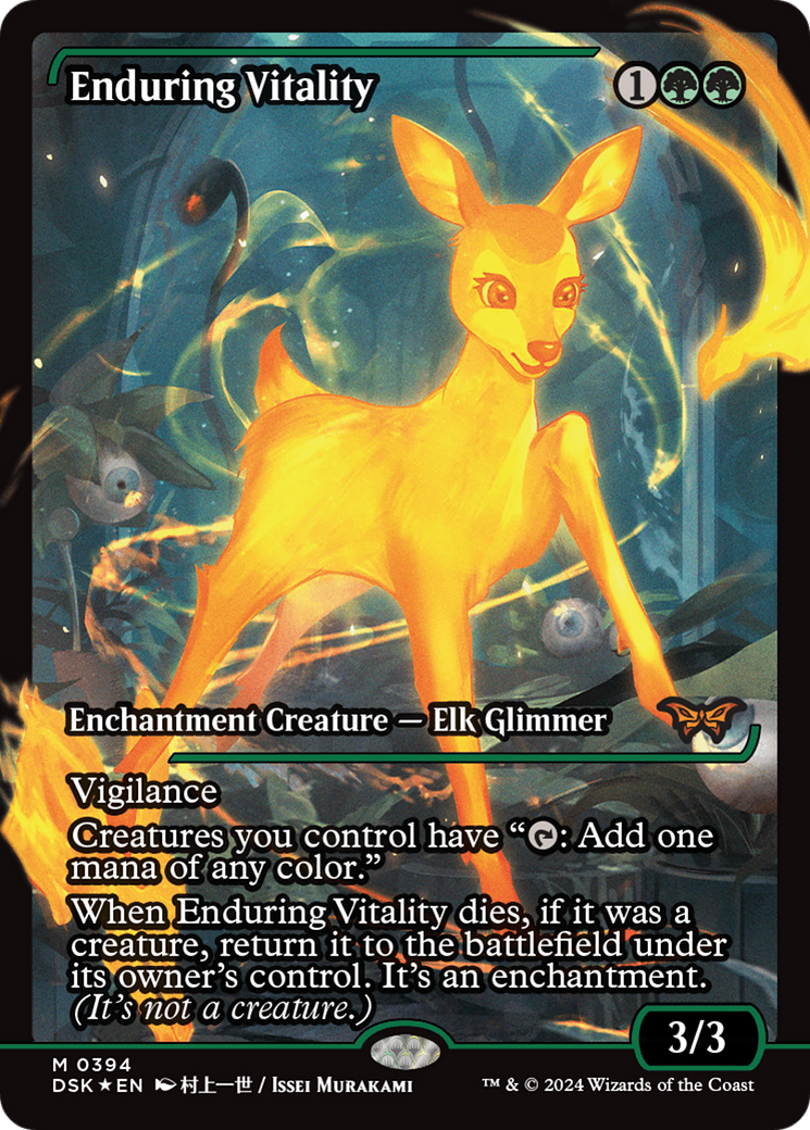 Enduring Vitality - Mythic Enchantment Creature — Elk Glimmer card from Duskmourn: House of Horror
