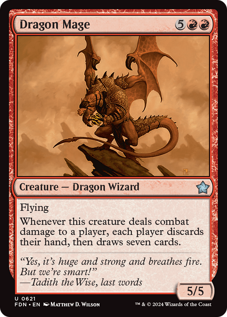 Dragon Mage - Uncommon Creature — Dragon Wizard card from Foundations