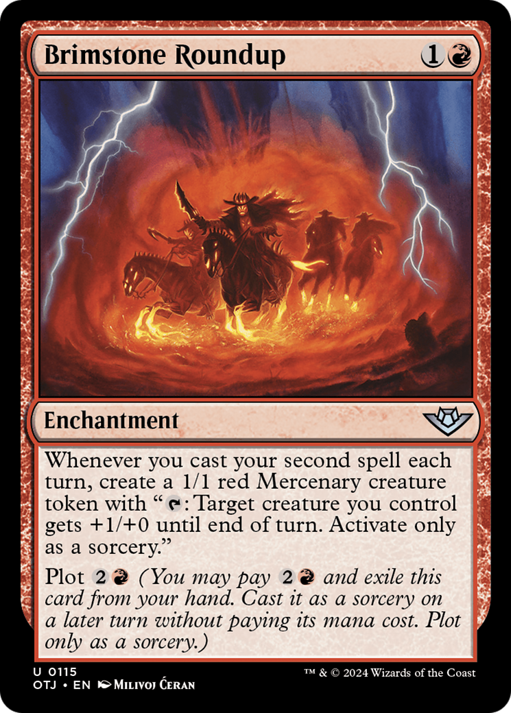 Brimstone Roundup - Uncommon Enchantment card from Outlaws of Thunder Junction