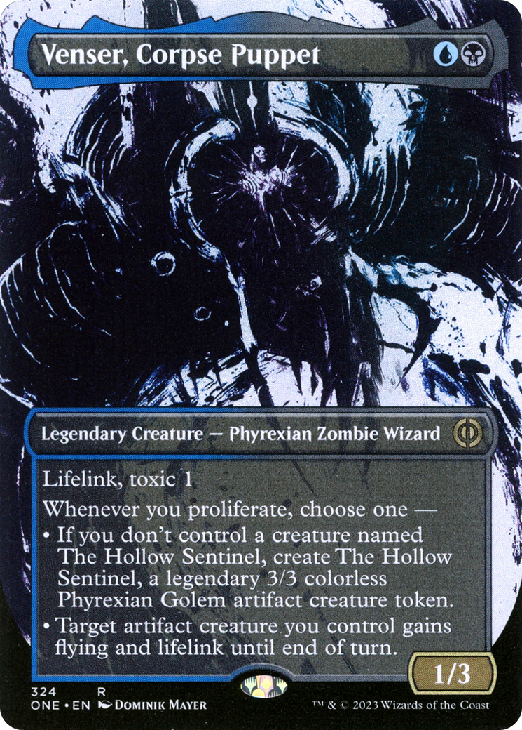Venser, Corpse Puppet - Rare Legendary Creature — Phyrexian Zombie Wizard card from Phyrexia: All Will Be One