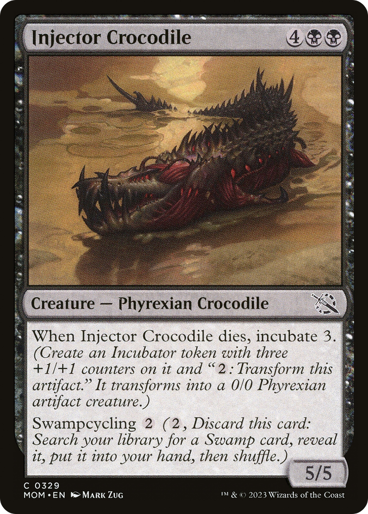 Injector Crocodile - Common Creature — Phyrexian Crocodile card from March of the Machine