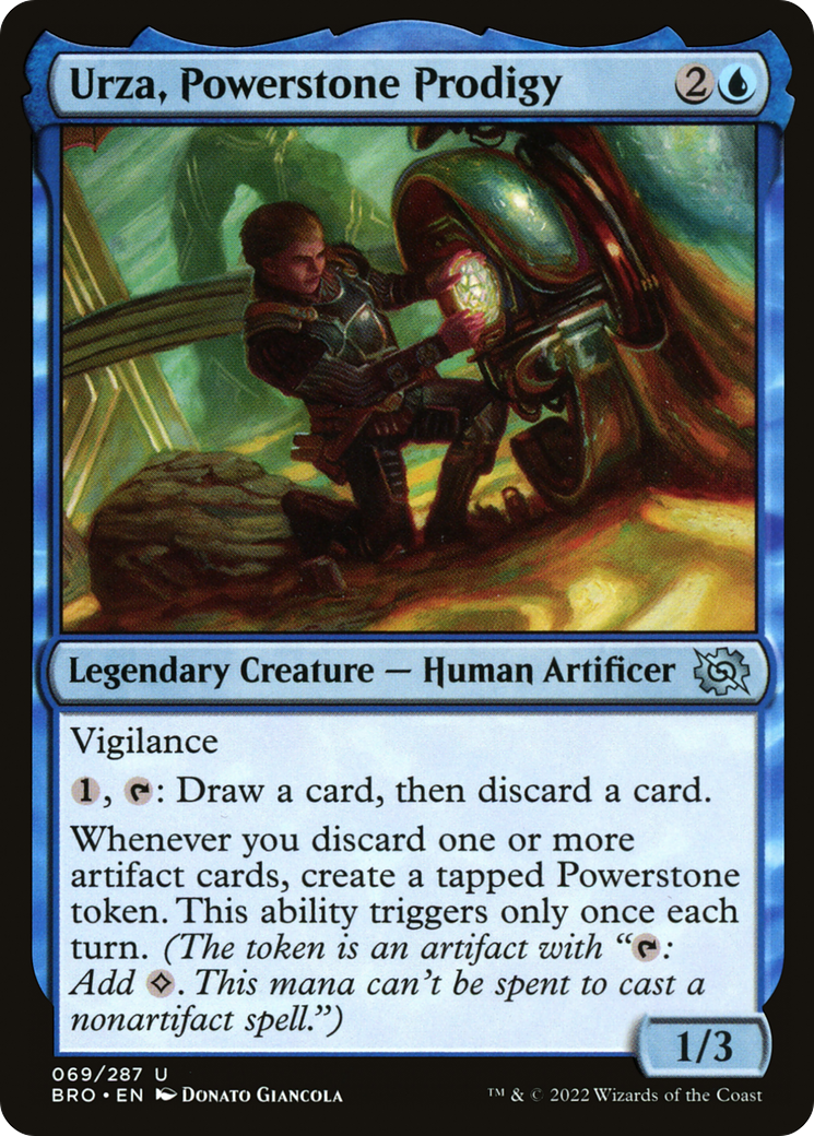 Urza, Powerstone Prodigy - Uncommon Legendary Creature — Human Artificer card from The Brothers' War