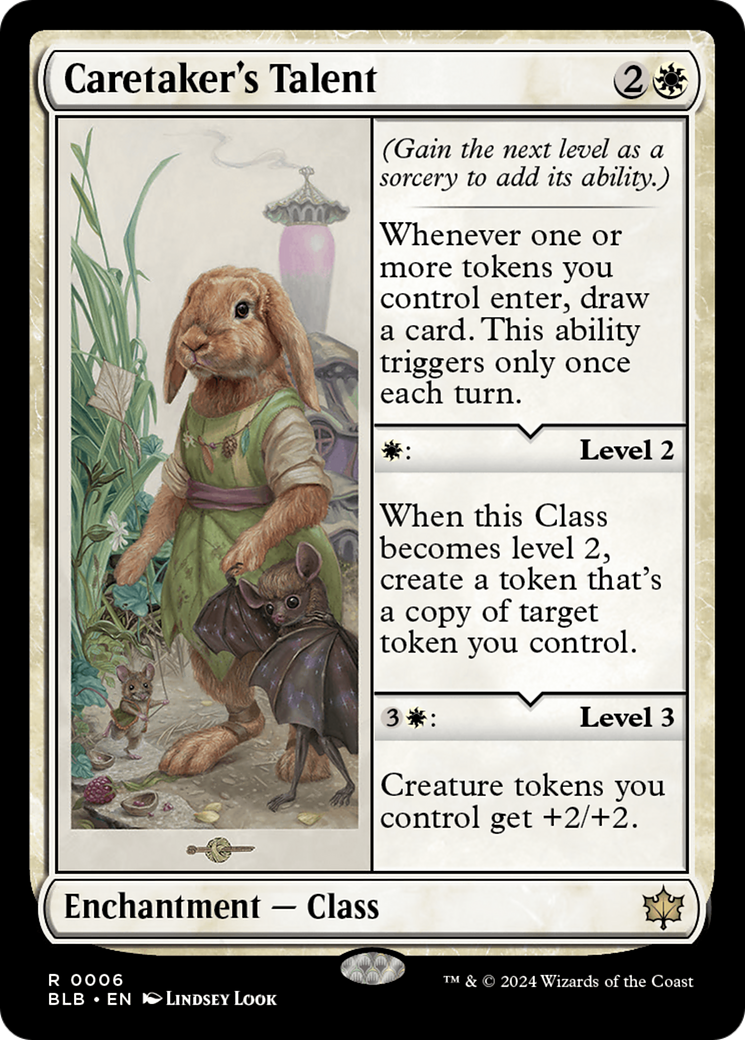 Caretaker's Talent - Rare Enchantment — Class card from Bloomburrow
