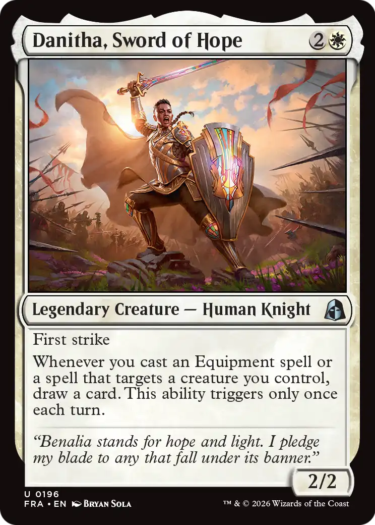 Danitha, Sword of Hope - Uncommon Legendary Creature — Human Knight card from Reality Fracture