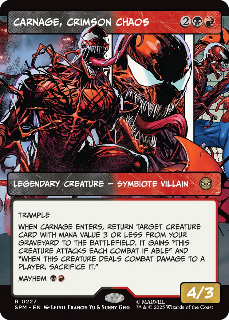 Carnage, Crimson Chaos - Rare Legendary Creature — Symbiote Villain card from Marvel's Spider-Man