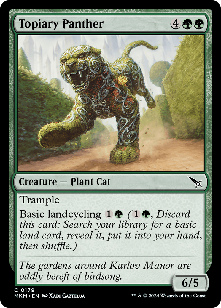 Topiary Panther - Common Creature — Plant Cat card from Murders at Karlov Manor